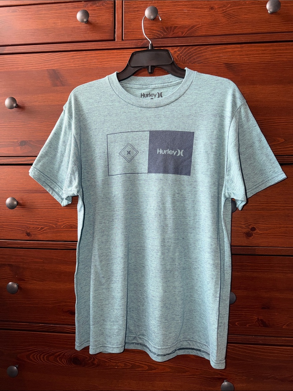 Hurley One & Only Box Logo Graphic Tee Heather Green Men’s Medium